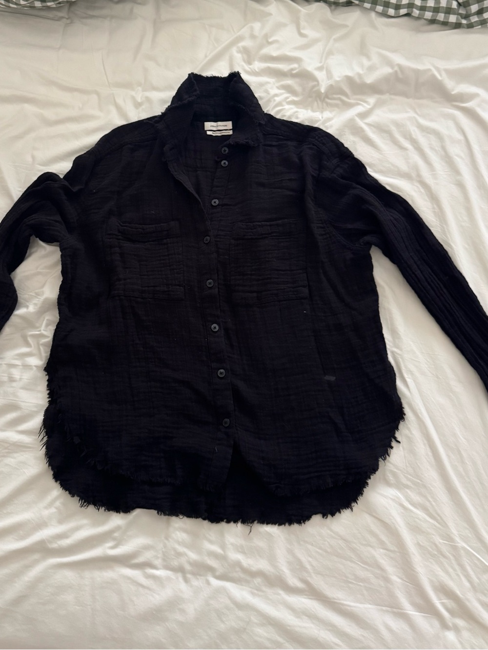 Black gauzey Button-Up Shirt